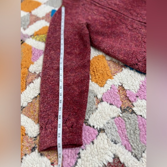 COLUMBIA Wool Cotton Blend Knit Outdoor Zip up Maroon Pink Sweater Size Small - Picture 13 of 15